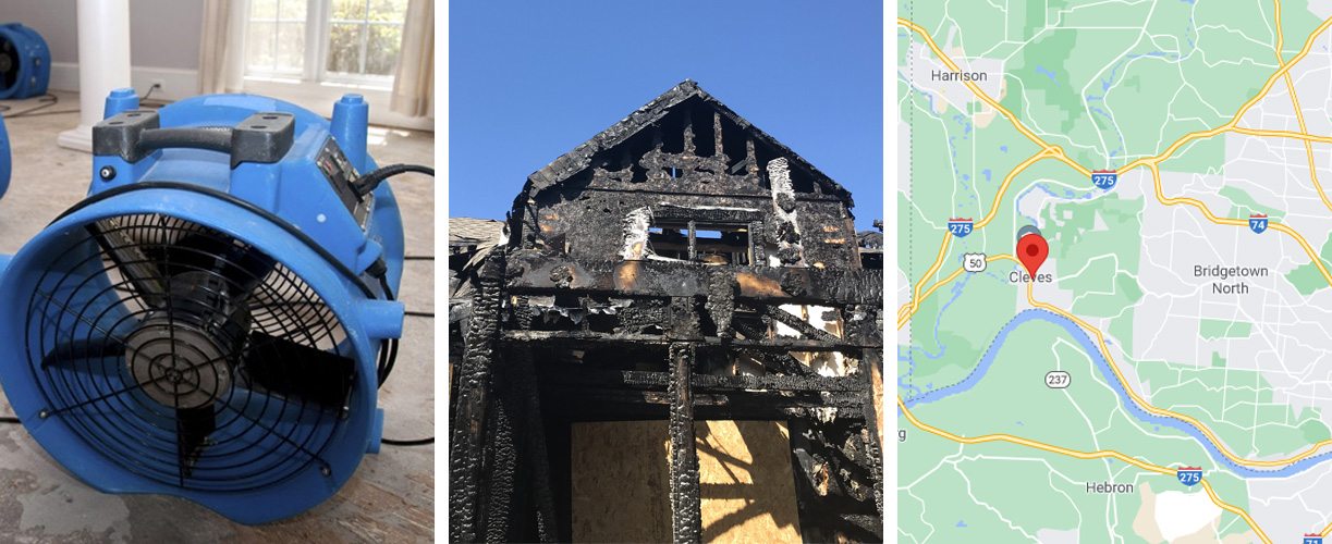 Water damage cleanup services in Cleves