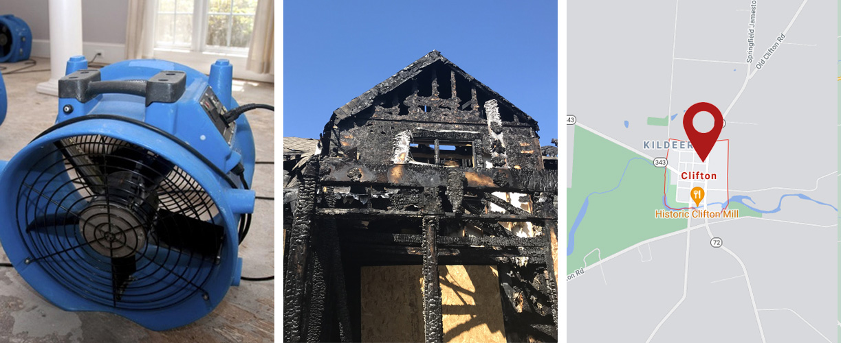 Water damage cleanup services in Clifton