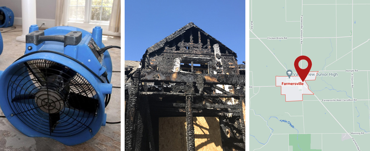 Water damage cleanup services in Farmersville