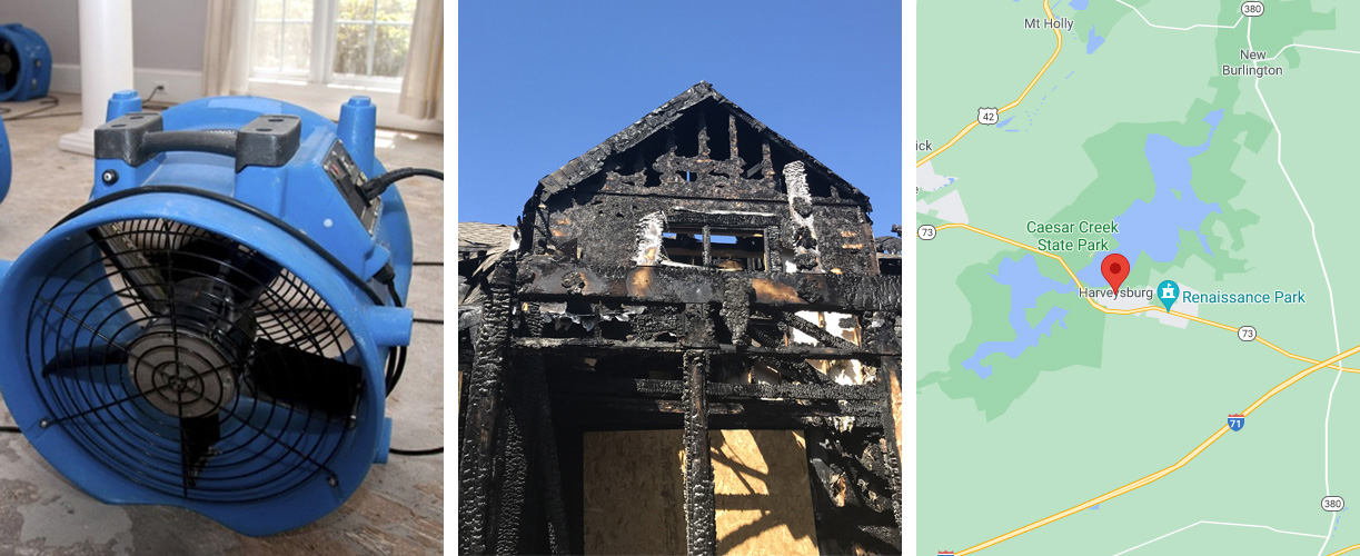 Water damage cleanup services in Harveysburg