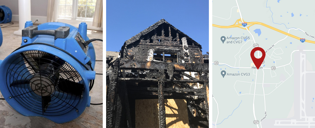 Water damage cleanup services in Hebron