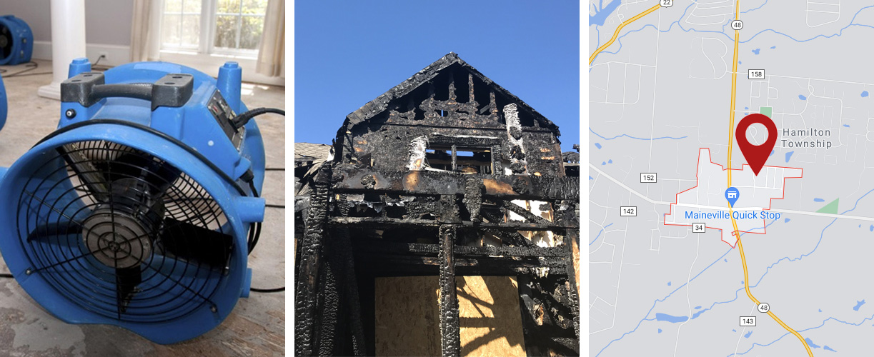 Water damage cleanup services in Maineville