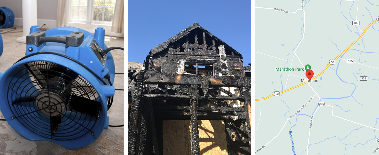 Water damage cleanup services in Marathon