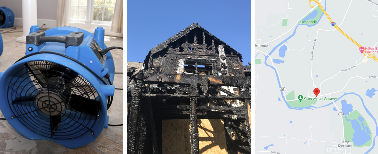 Water damage cleanup services in Miamiville