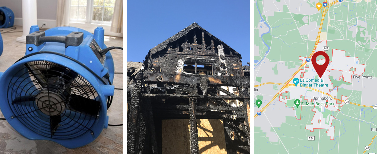 Water damage cleanup services in Springboro