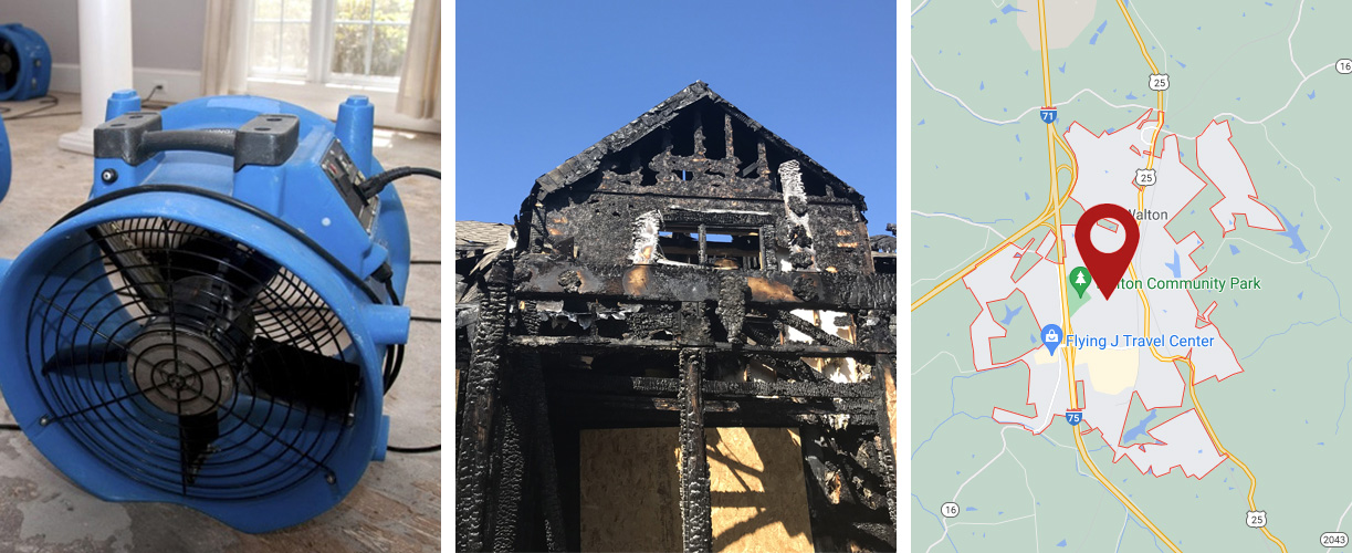 Water damage cleanup services in Walton