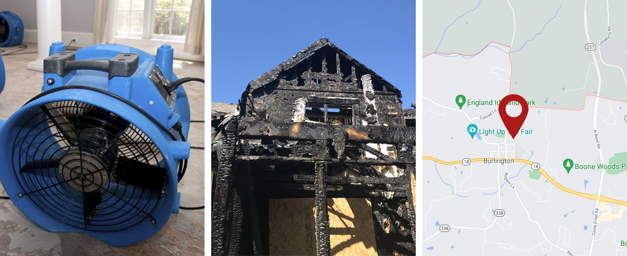 Water damage cleanup services in Burlington